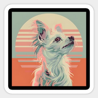 Retro Chinese Crested: Pastel Pup Revival Sticker